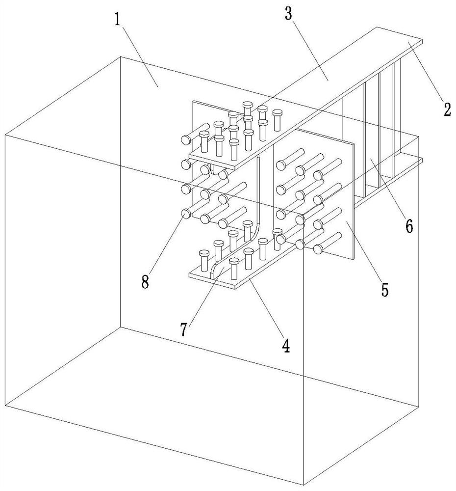 Integral bridge abutment and steel beam combined part structure