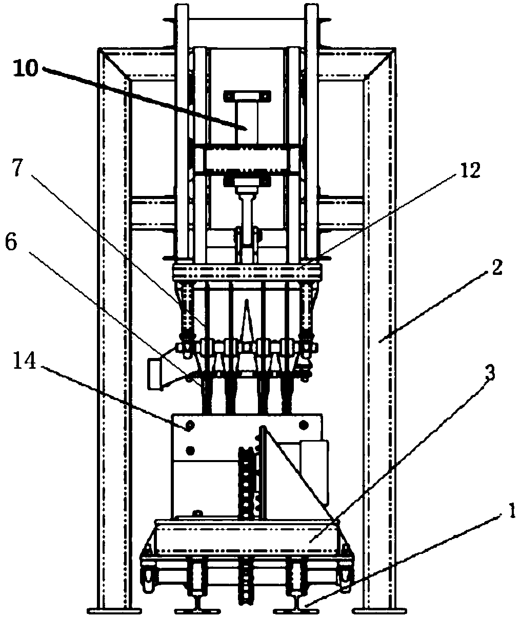 Aluminum electrolysis cell cathode carbon block assembly automatic compacting machine and assembly compacting method thereof