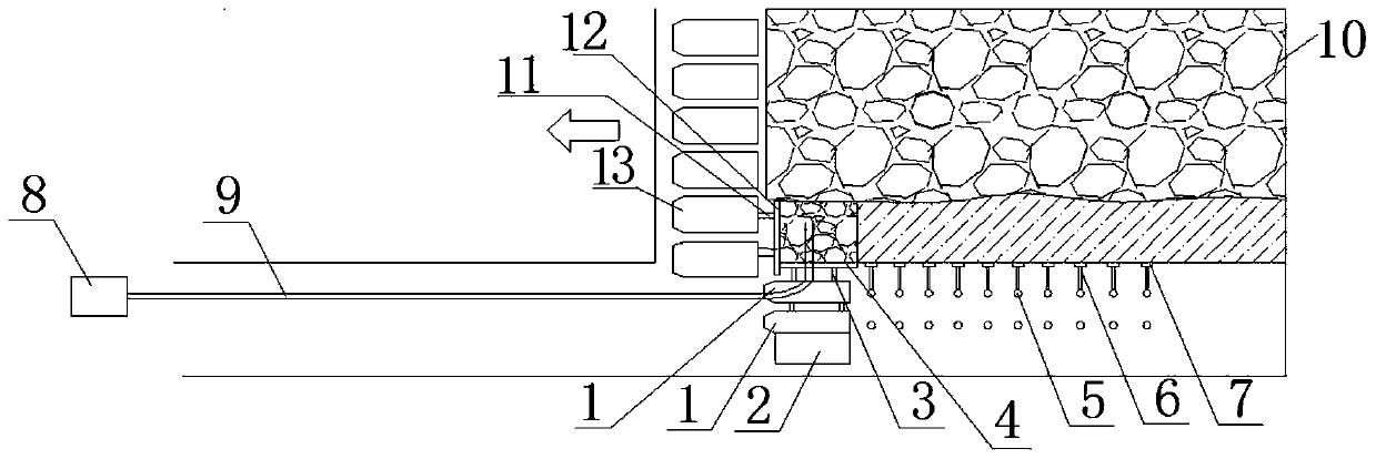 Gob-side entry retaining system and method for cementing gangue in gob-side goaf into wall