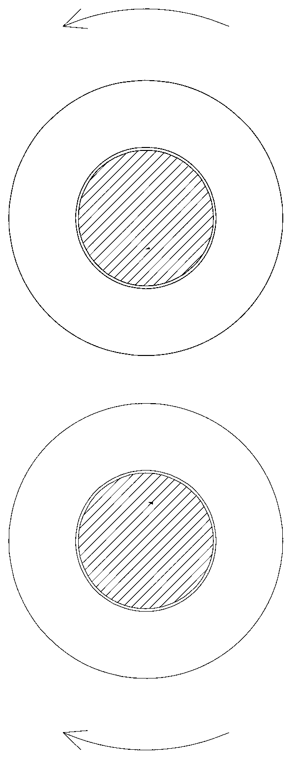 Material extrusion structure and material extrusion method of double-crew extruder