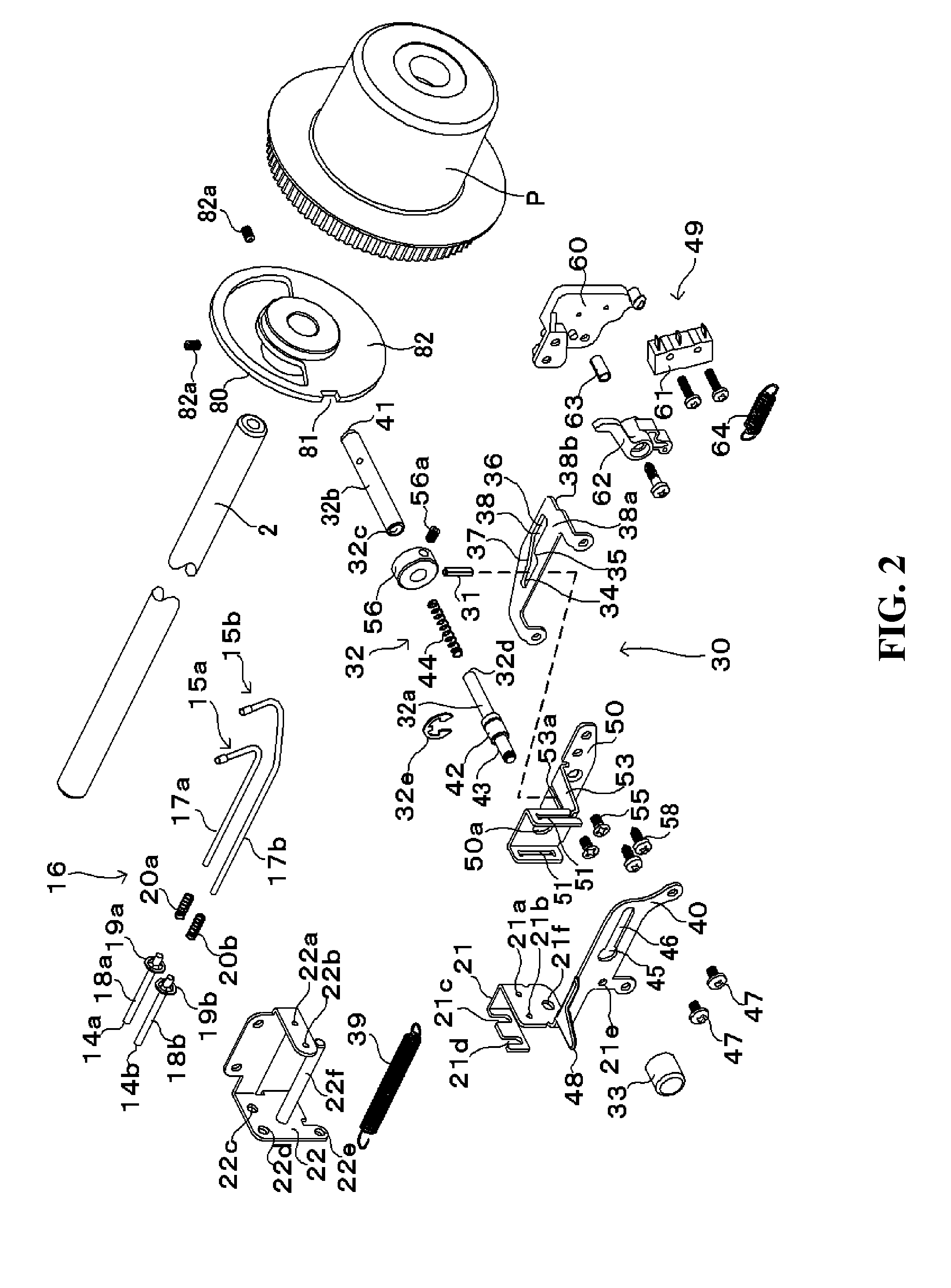 Gas carrying threading device of sewing machine