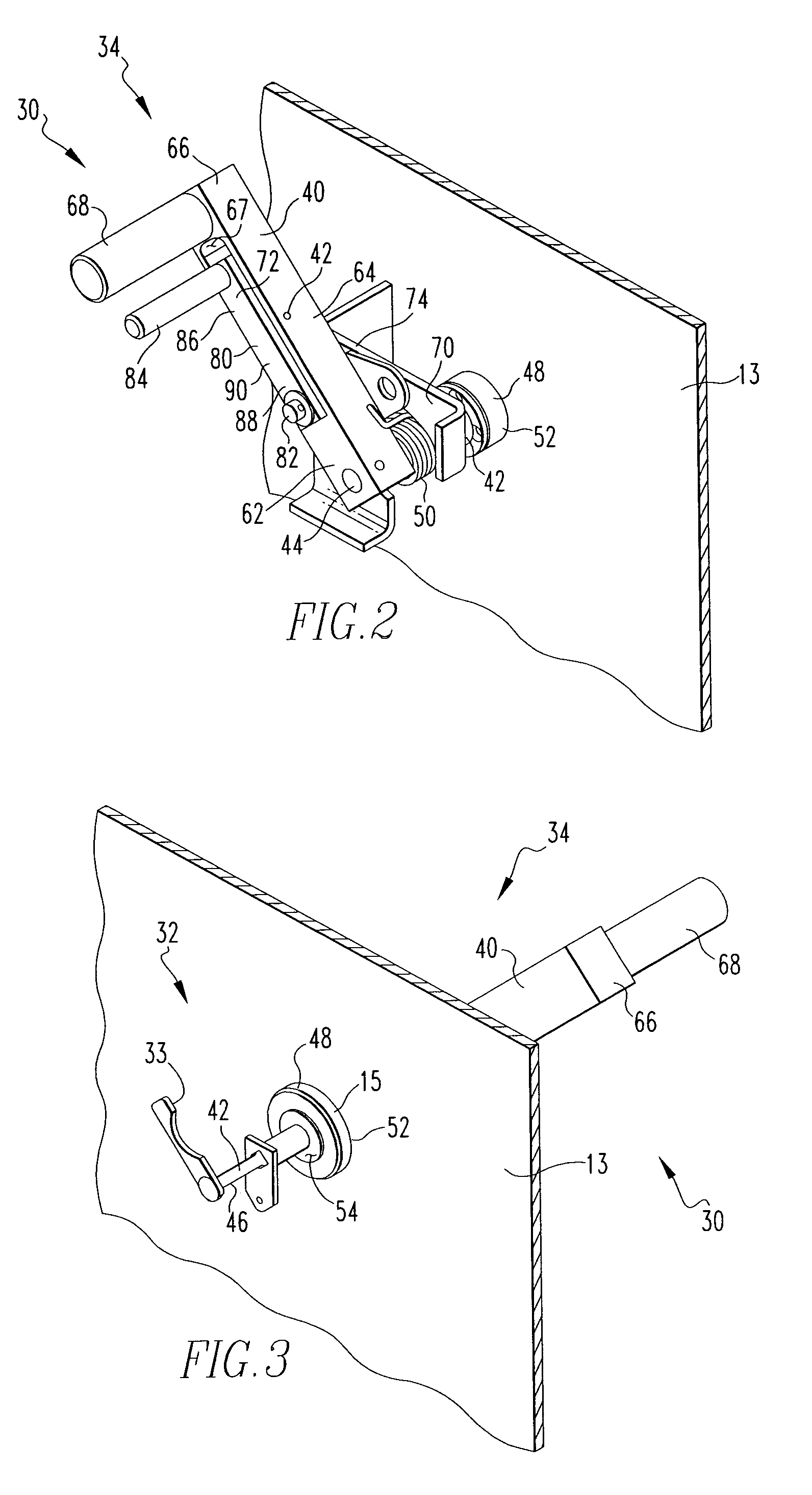 Positive locking, trigger grip, external operating handle assembly for network protector enclosures