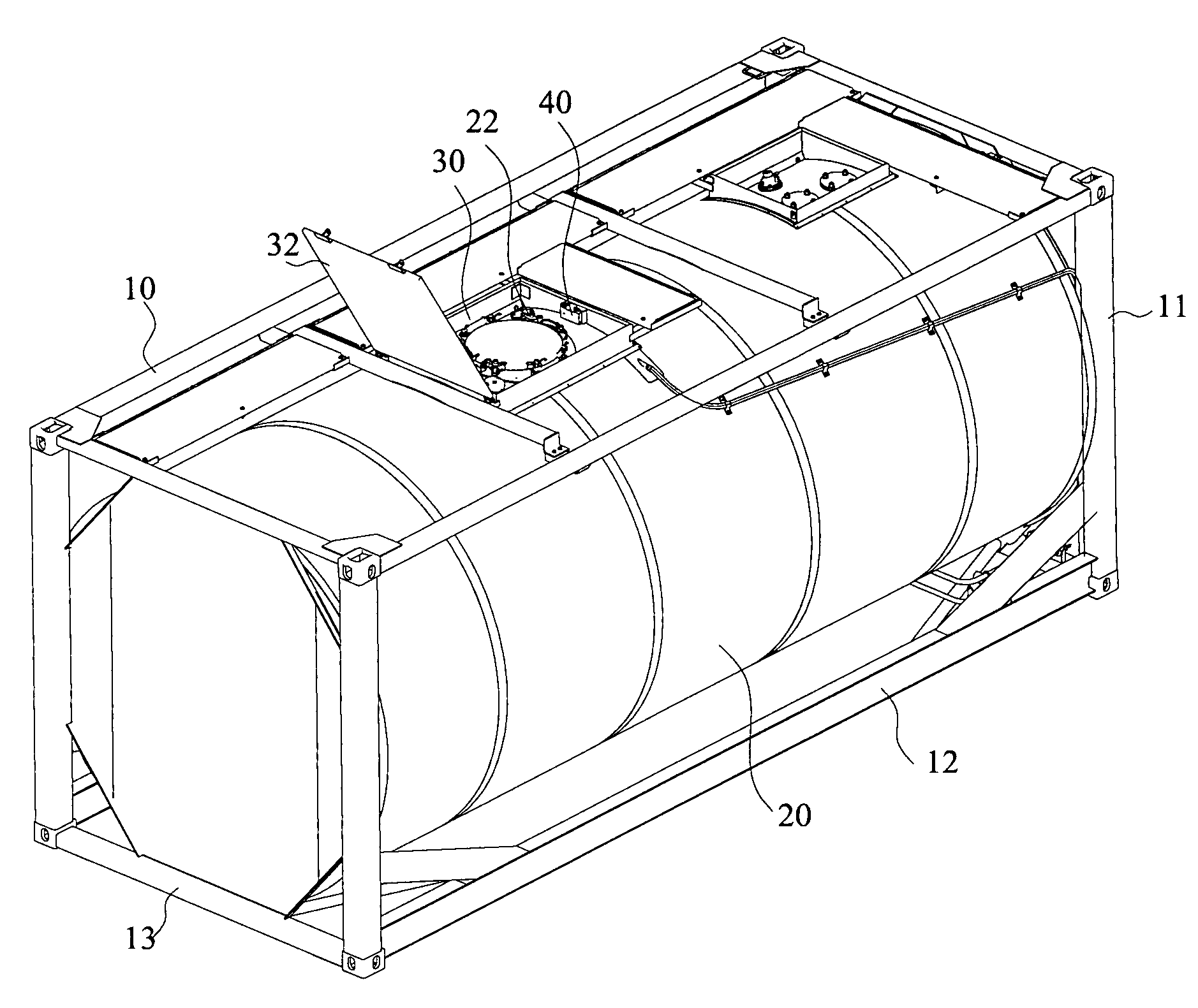 Tank container with electronic monitoring device