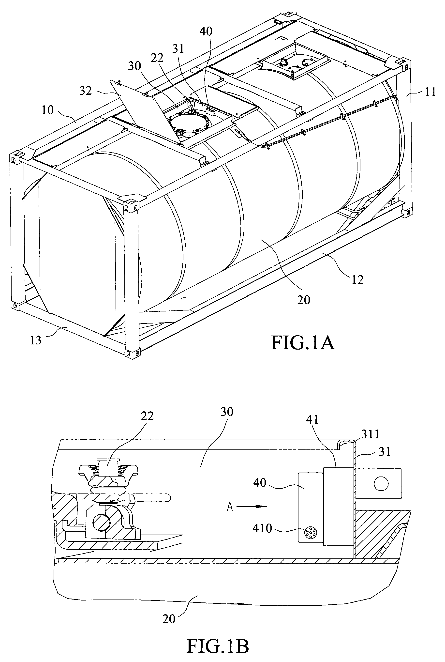 Tank container with electronic monitoring device