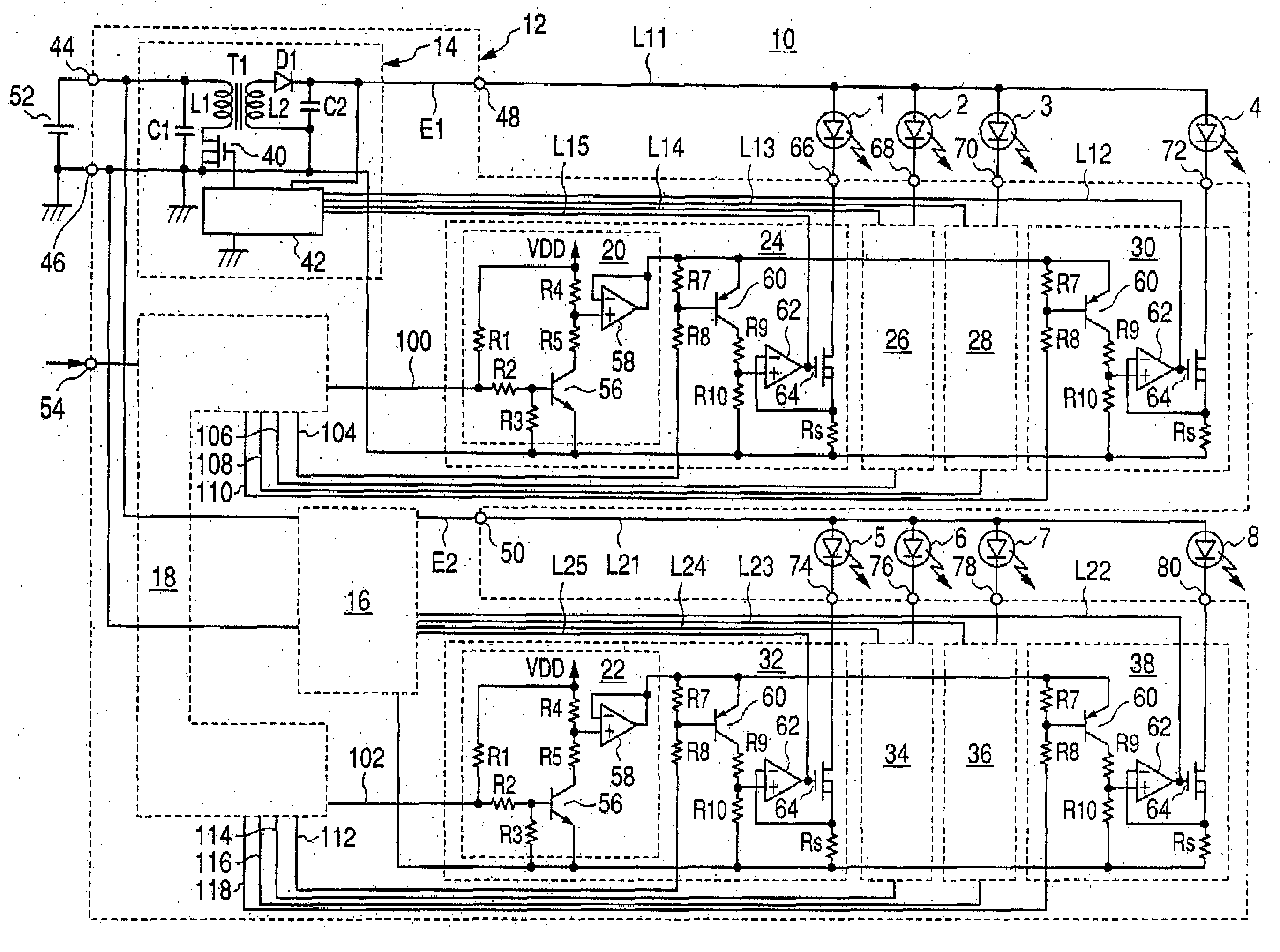 Lighting controlling device of vehicle lighting equipment