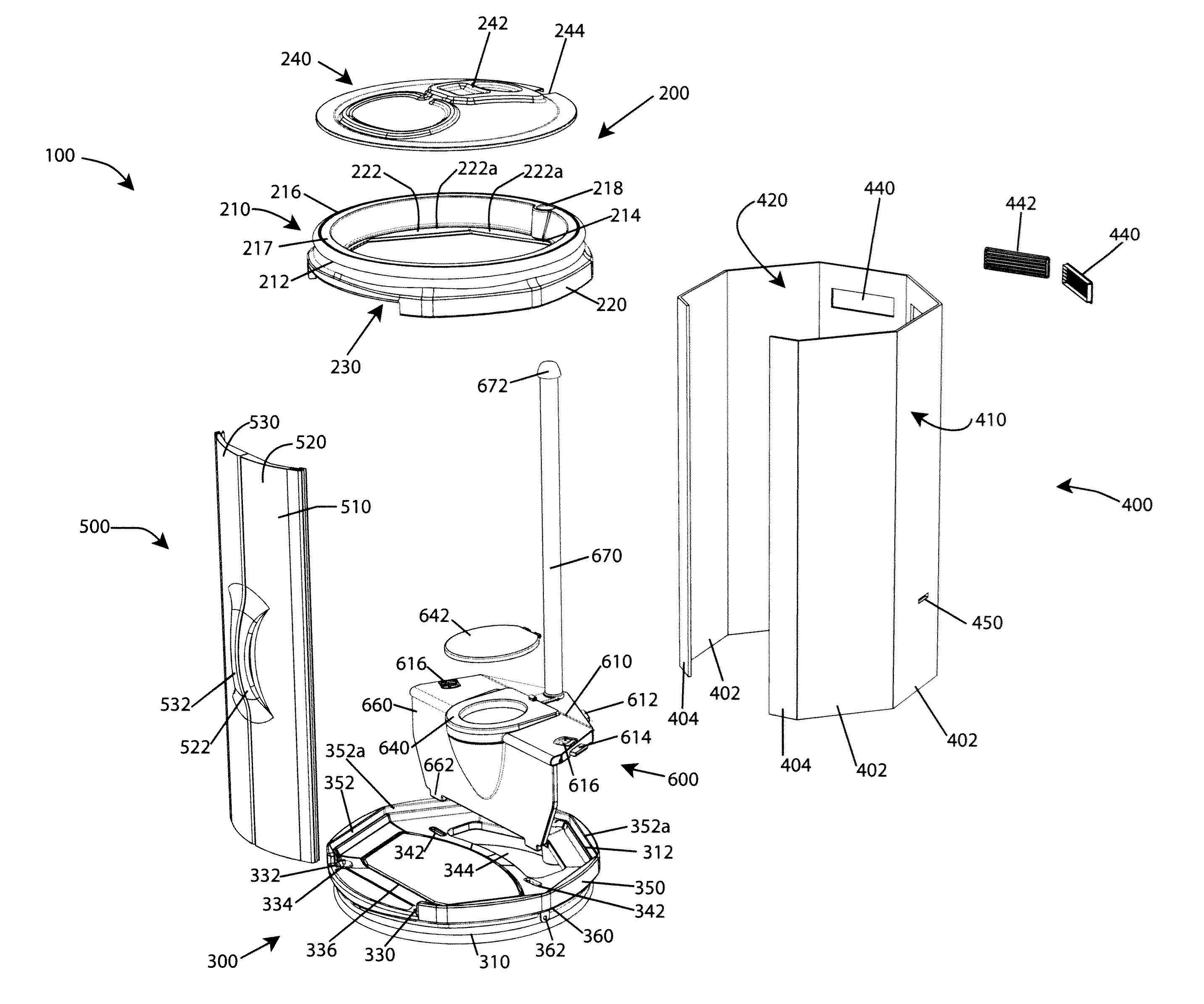 Portable disposable toilet