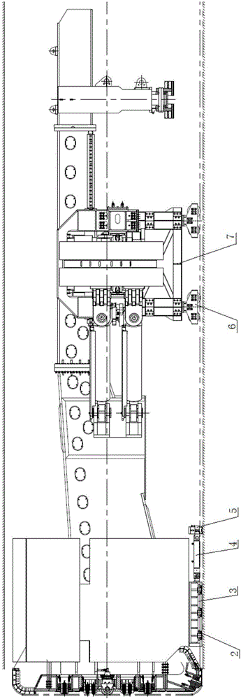 Open type automatic inclined shaft rail clamping stepping device of rock tunnel boring machine