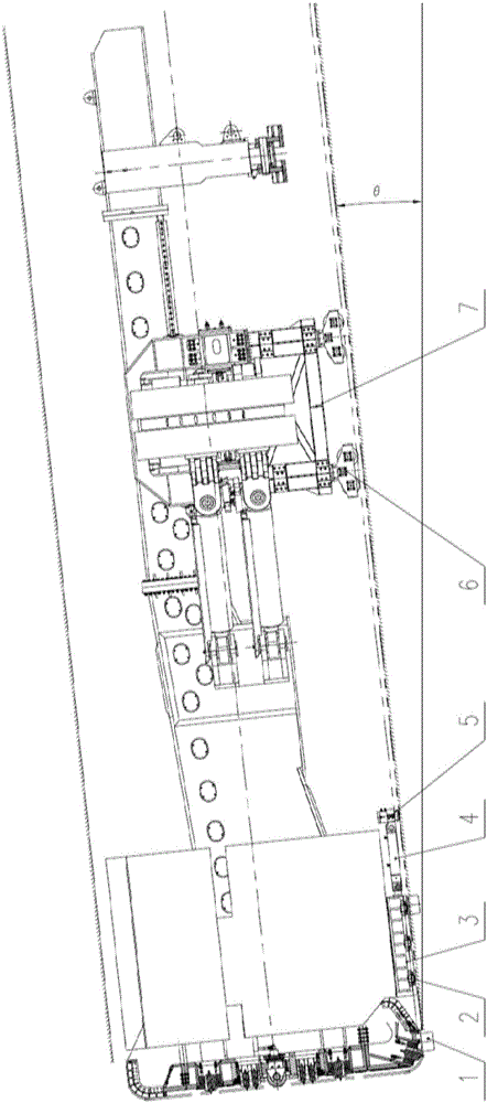 Open type automatic inclined shaft rail clamping stepping device of rock tunnel boring machine