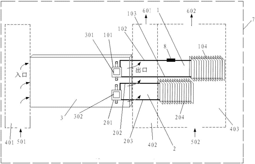 Heat dissipation device and system for blade server chip