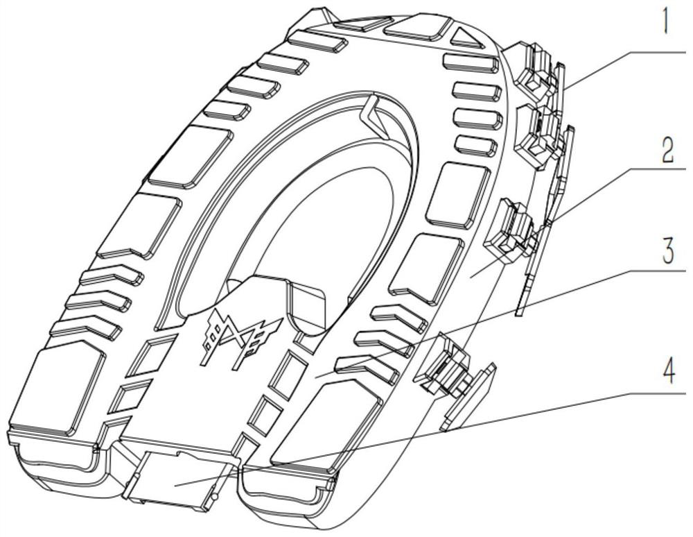 Clamping type horseshoe buffering and damping plastic running shoes