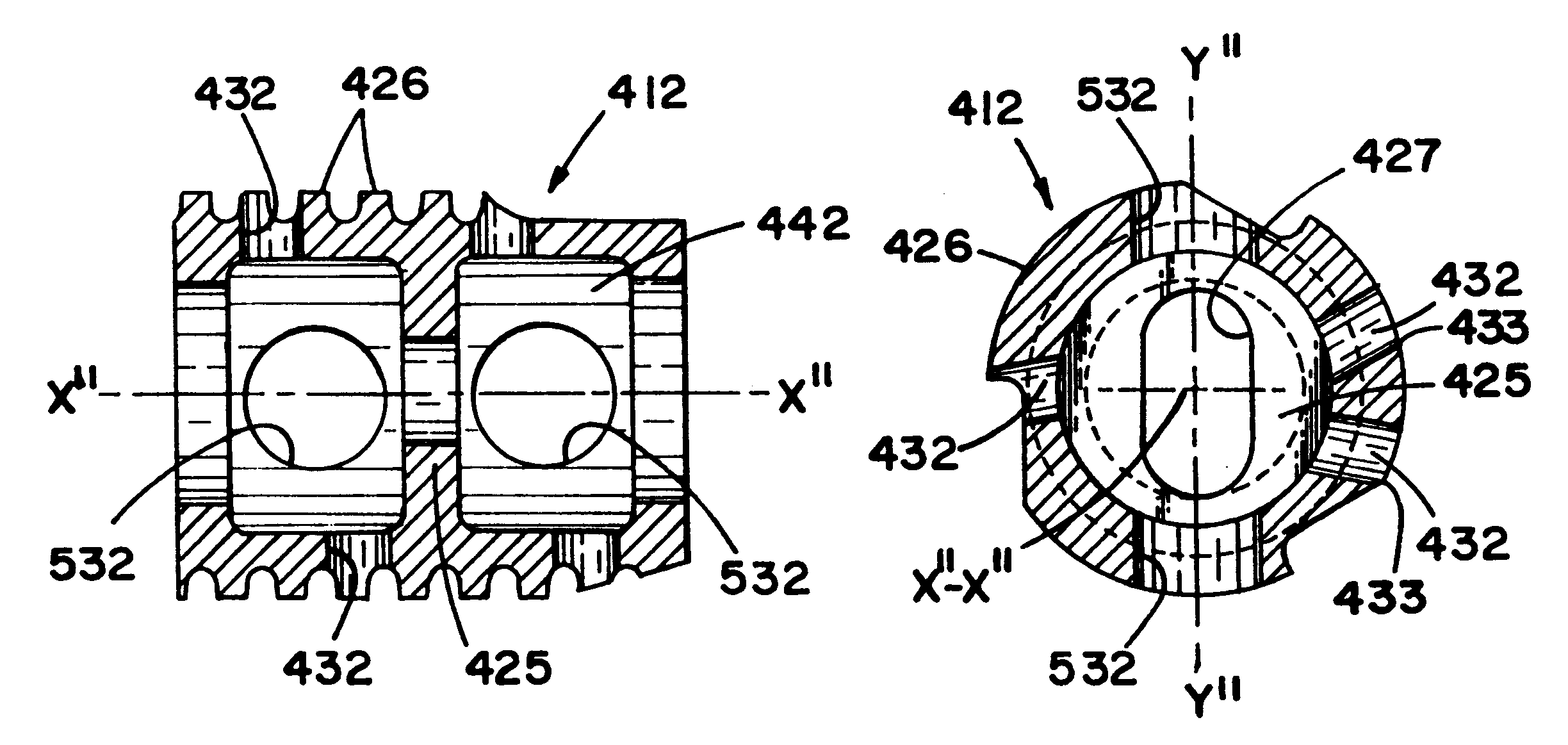 Threaded spinal implant with bone ingrowth openings