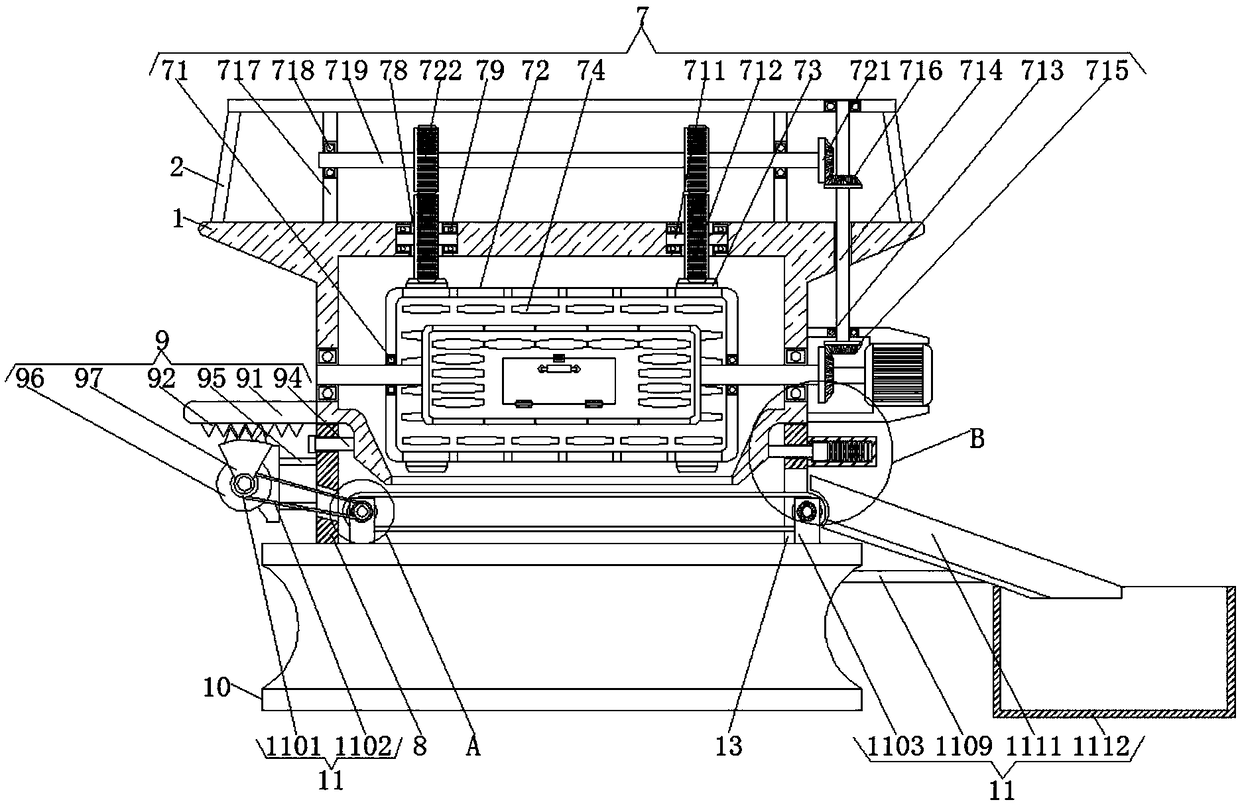 Sorting device for hyporhamphus sajori processing based on bilateral rotation combining with mechanical drive