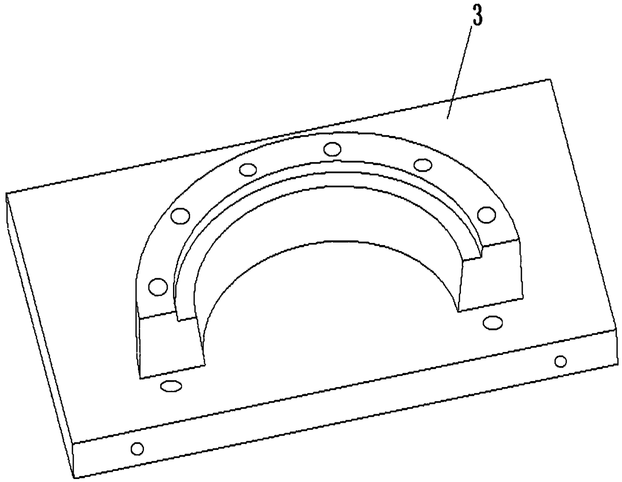 Forming mold and method of large-curvature open thin-walled structure composite