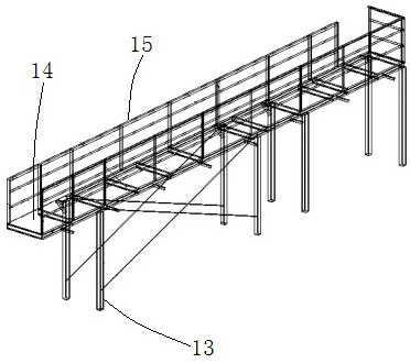 A construction method for integral lifting of cooling tower system and steel corridor