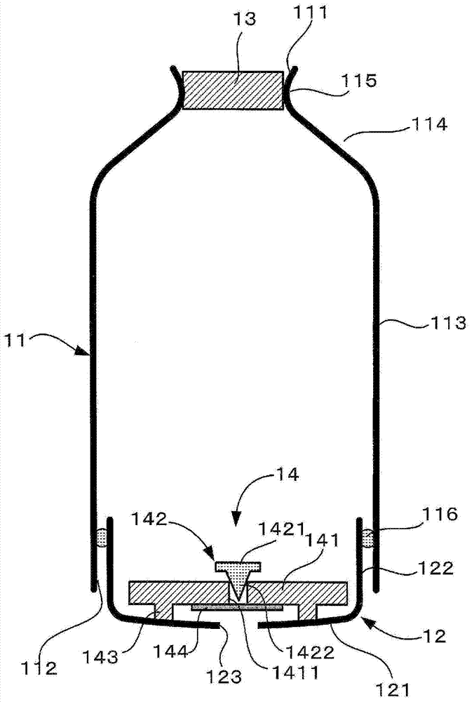 Drug container storage device, drug container storage system, and method for sucking drug