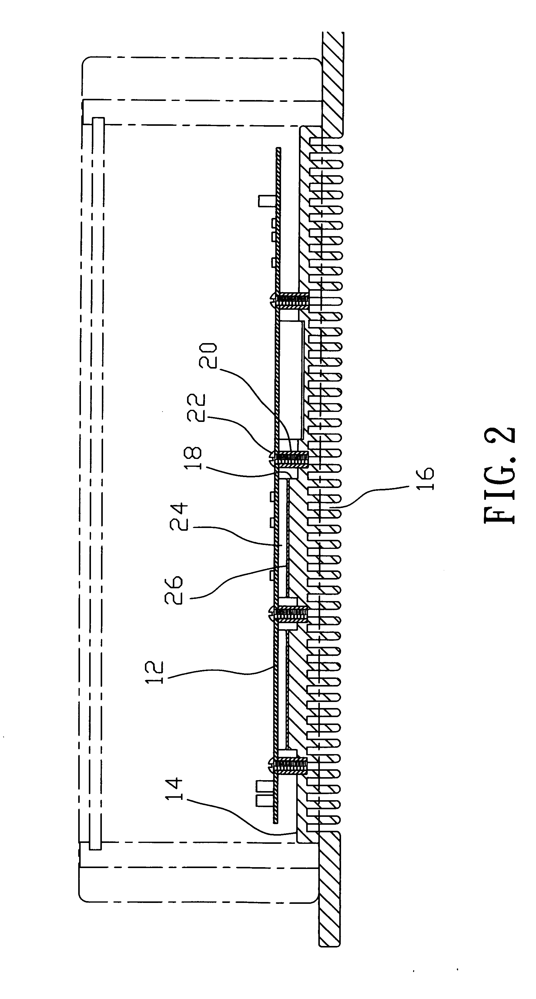 Heat dissipation structure of an electronic device