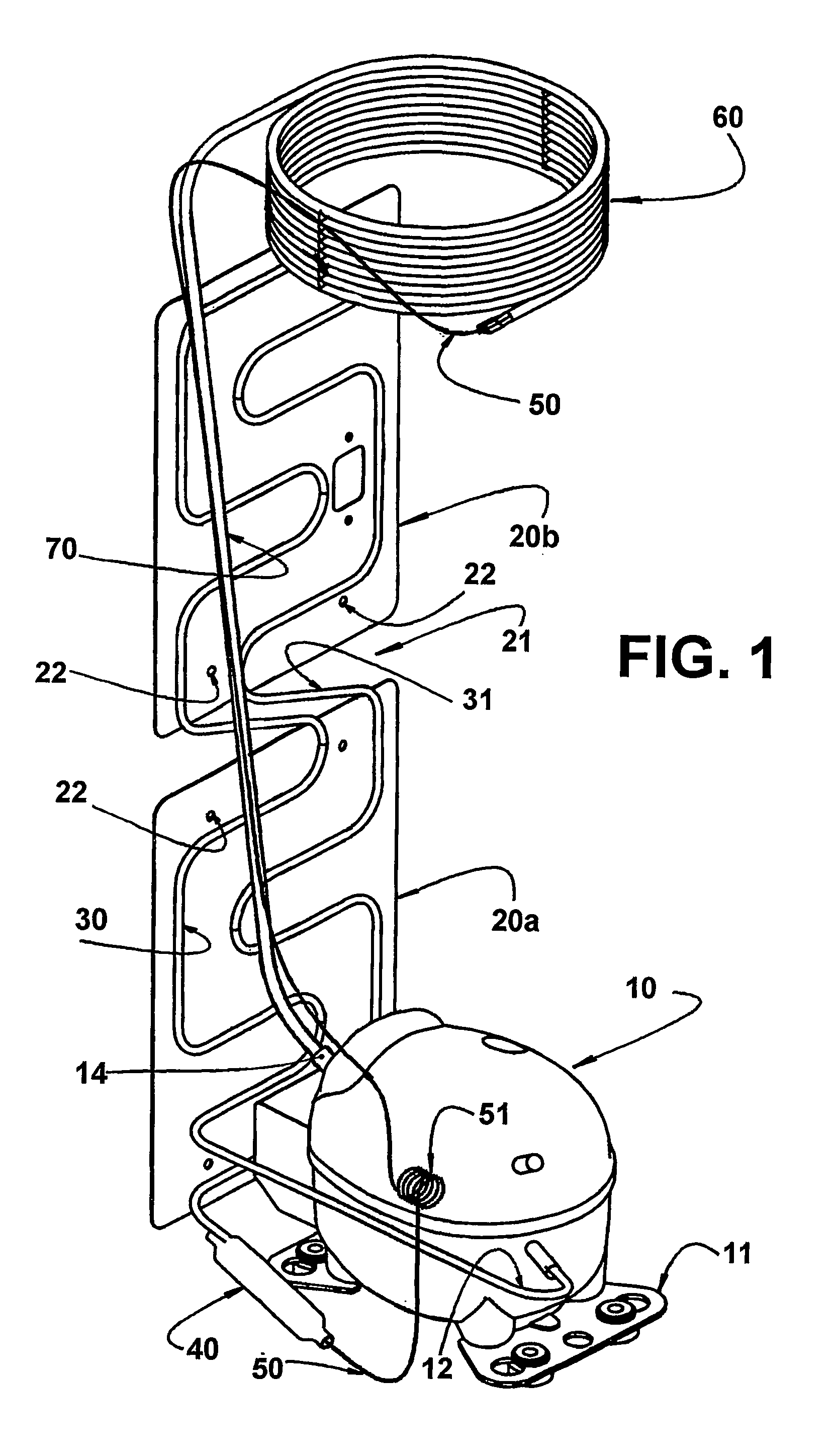 Refrigeration system with a plate-type condenser and method for compacting it