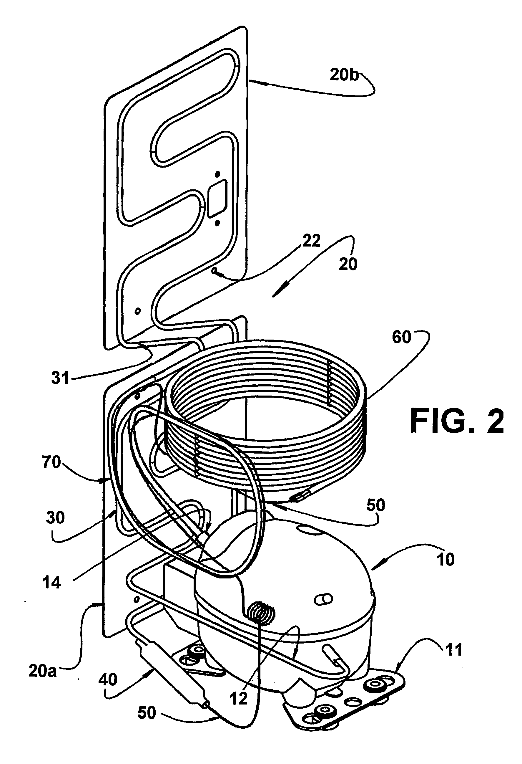 Refrigeration system with a plate-type condenser and method for compacting it