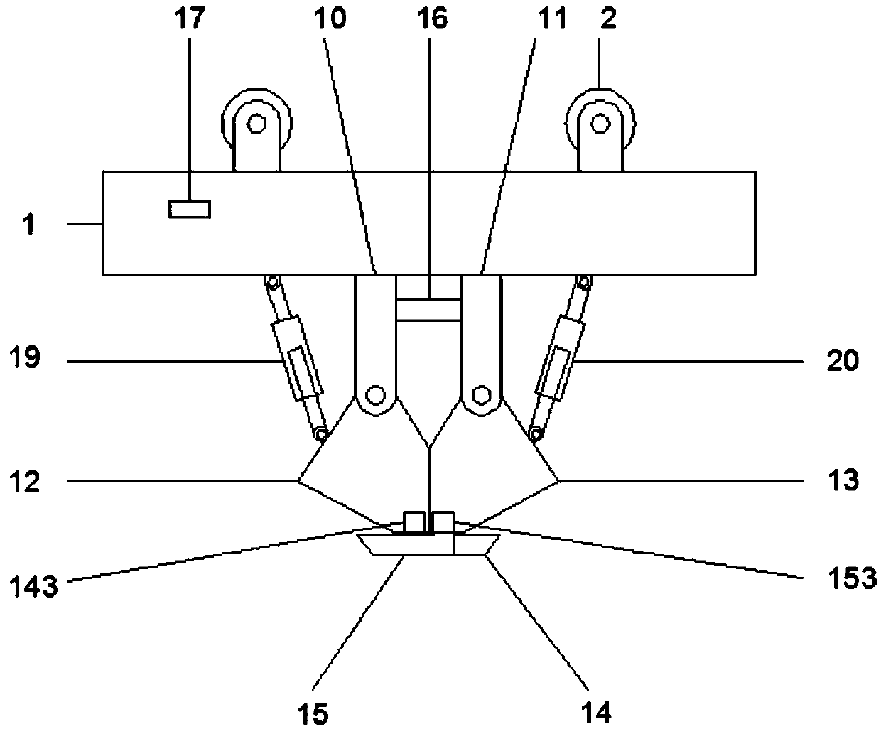 Hydraulic engineering decontamination grab bucket