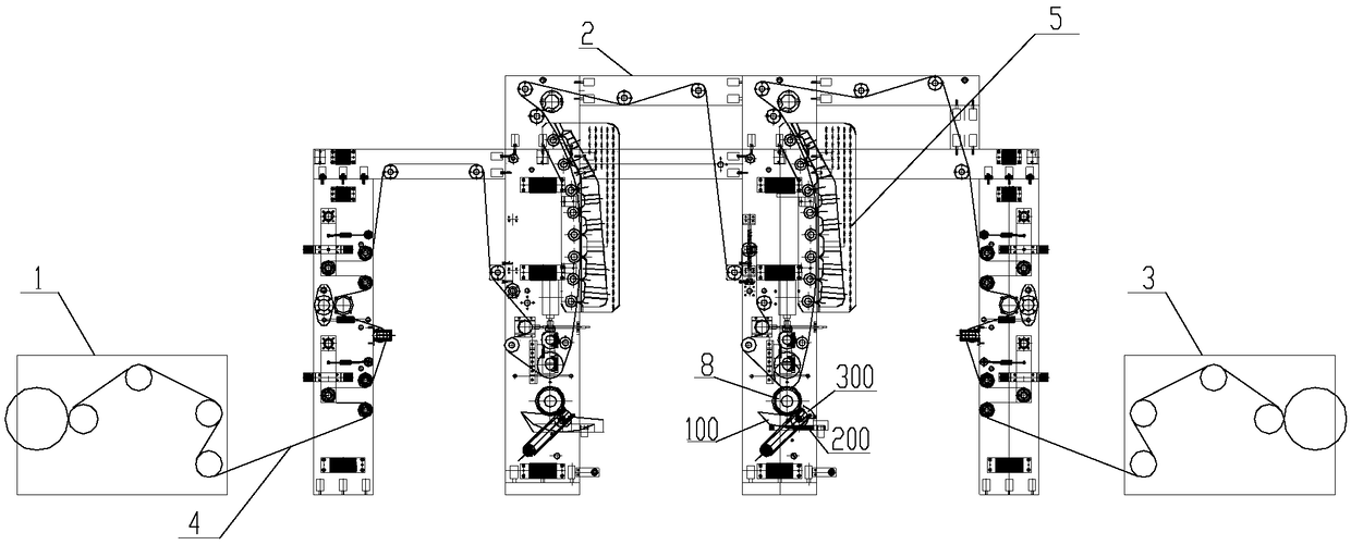 Air-permeable film printing ink cartridge and stretching online deep embossing device