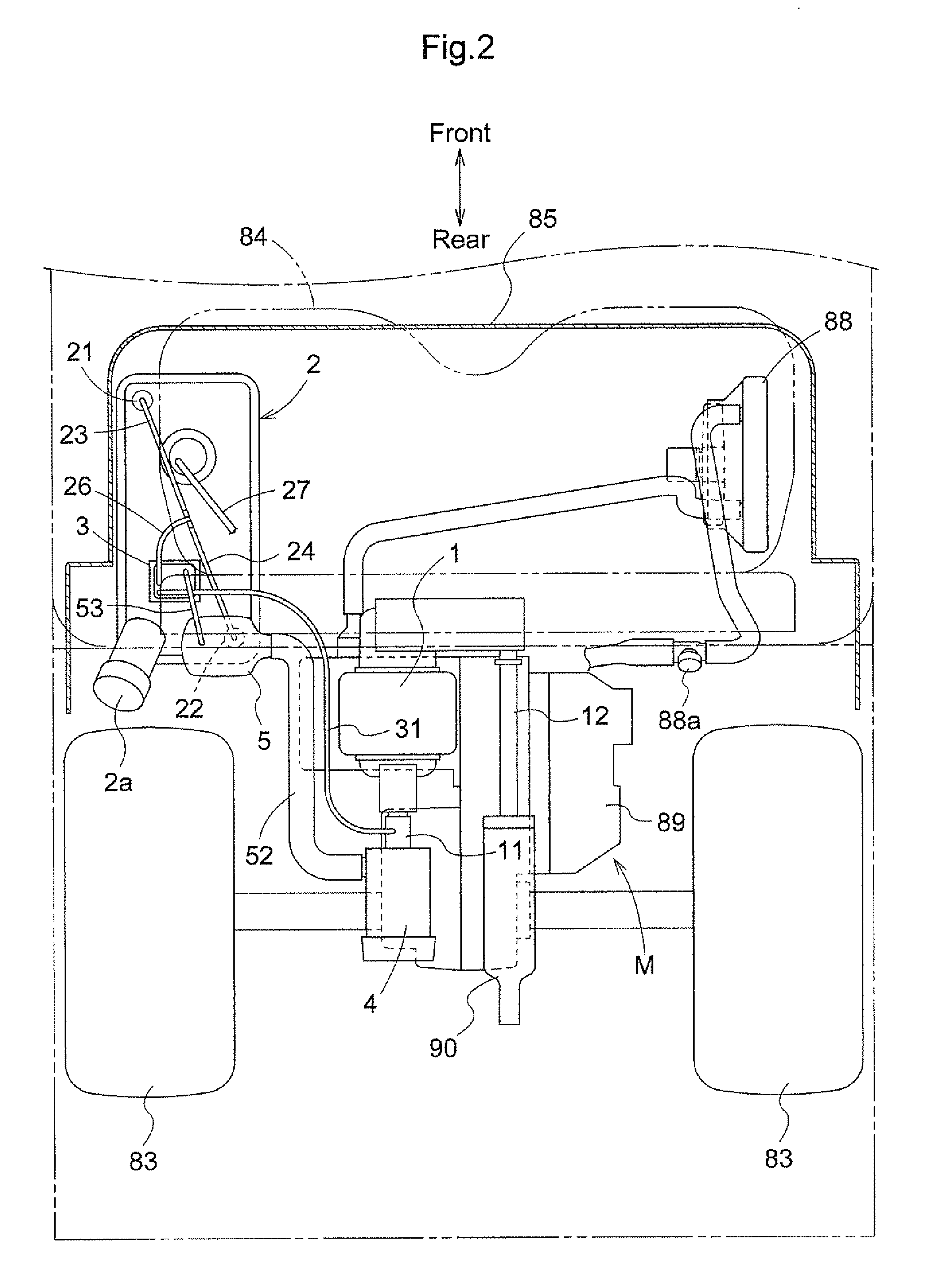 Fuel system for vehicle with engine