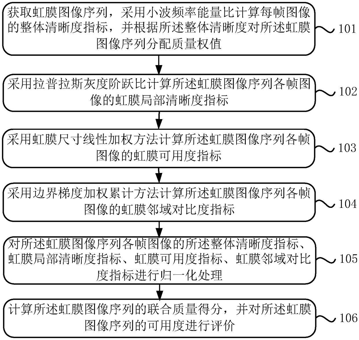 Iris image quality detection method