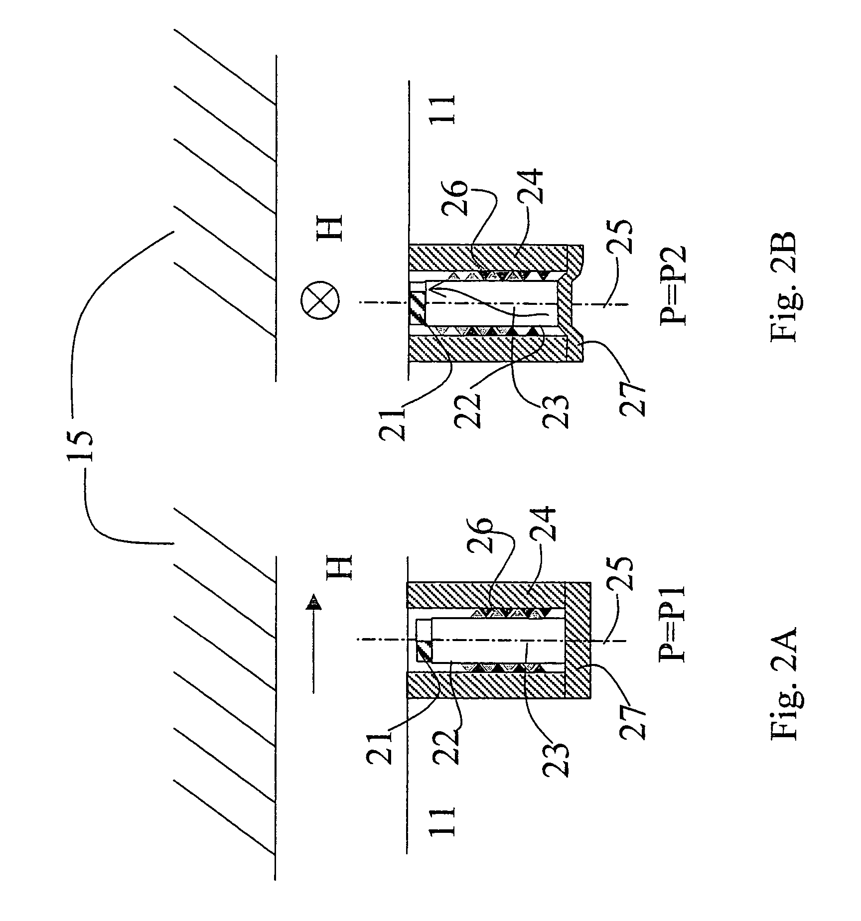 Pressure sensing device for rotatably moving parts and pressure detection method therefor