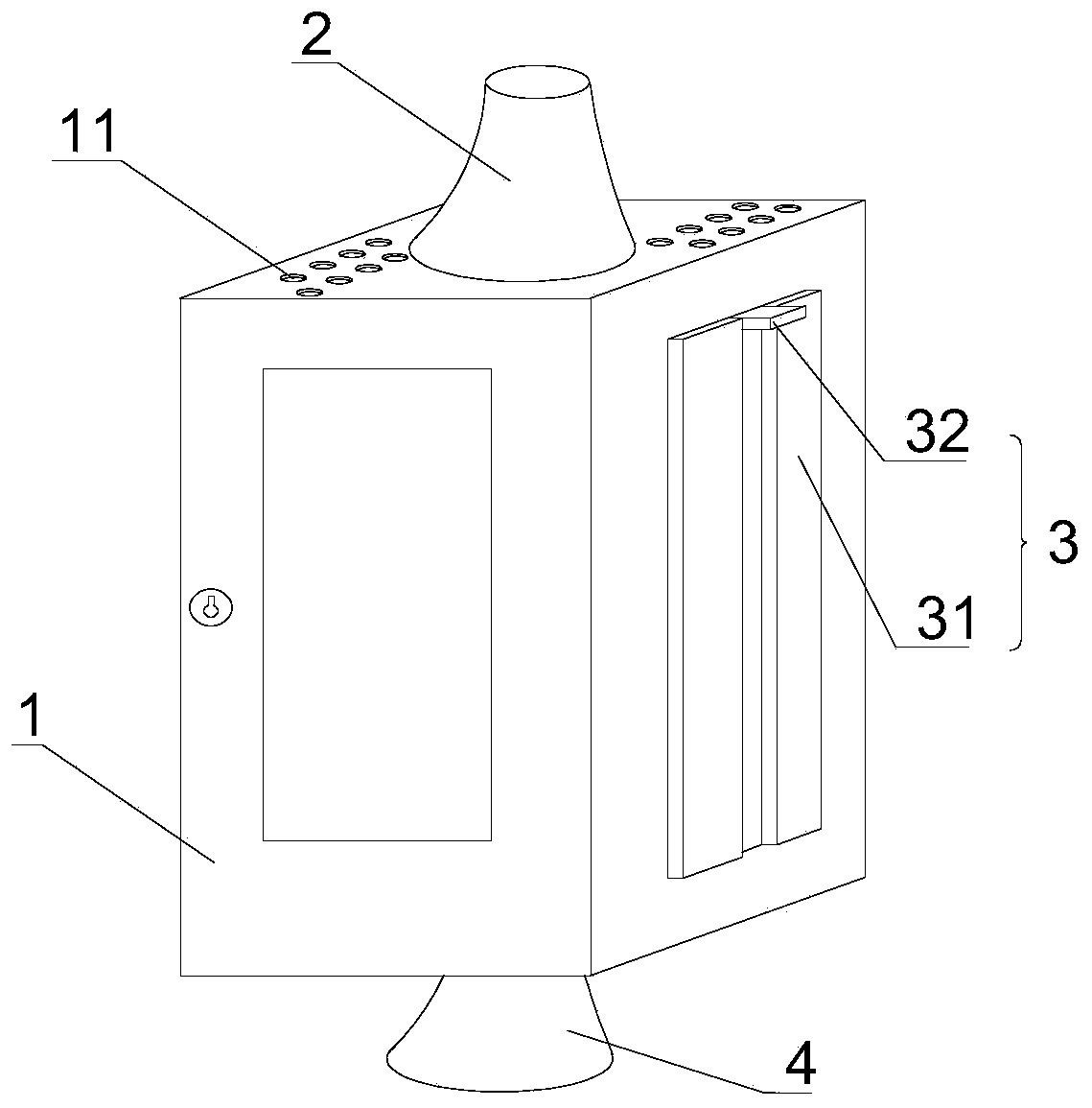 Liftable weak current box and weak current well