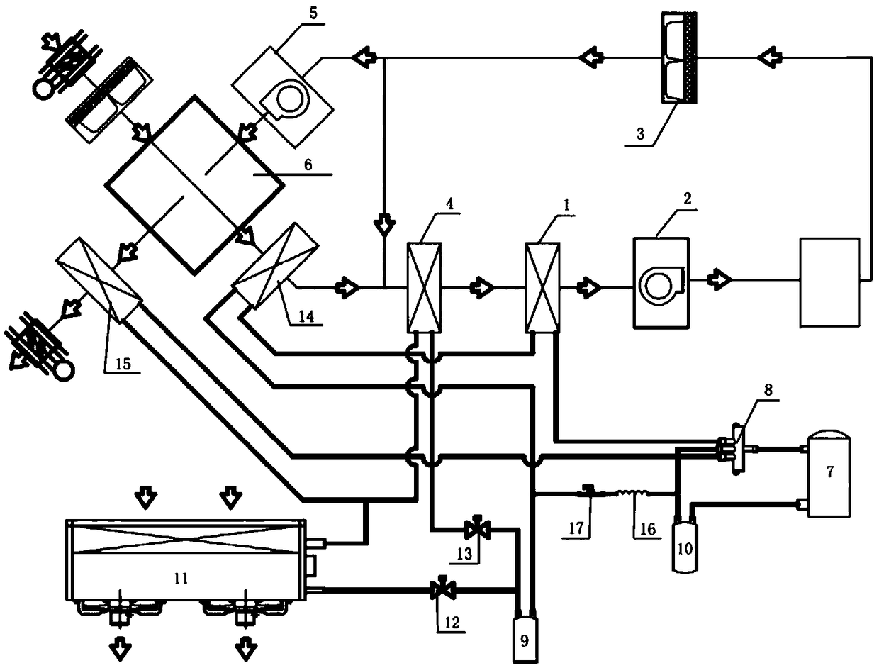 Heat pump system for humidity removing and drying