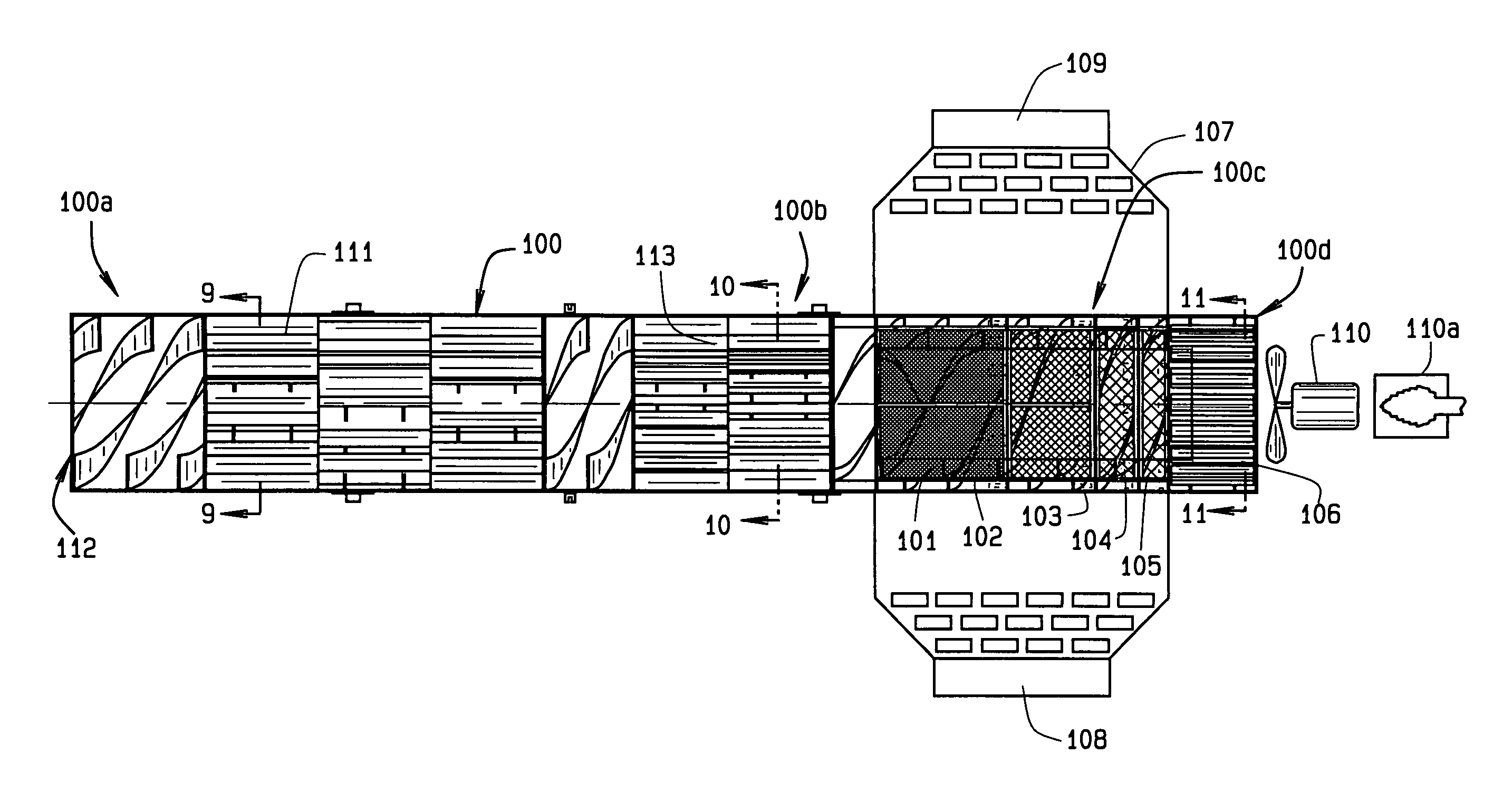 Granular and aggregate blending, cooling and screening rotary drum