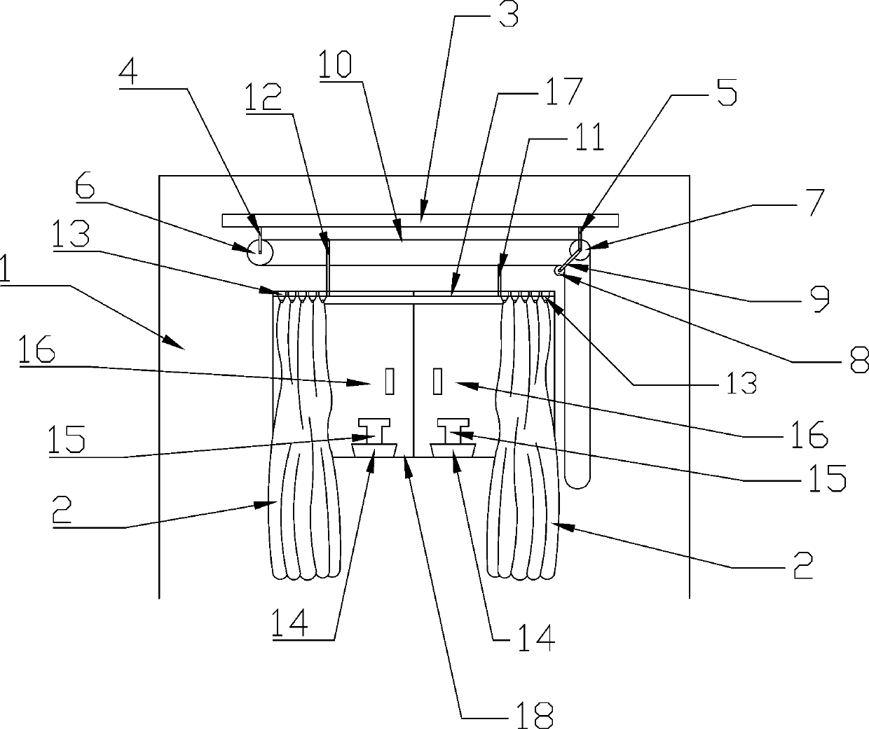 A curtain structure with pull curtains for uniform sunlight exposure to flower pots