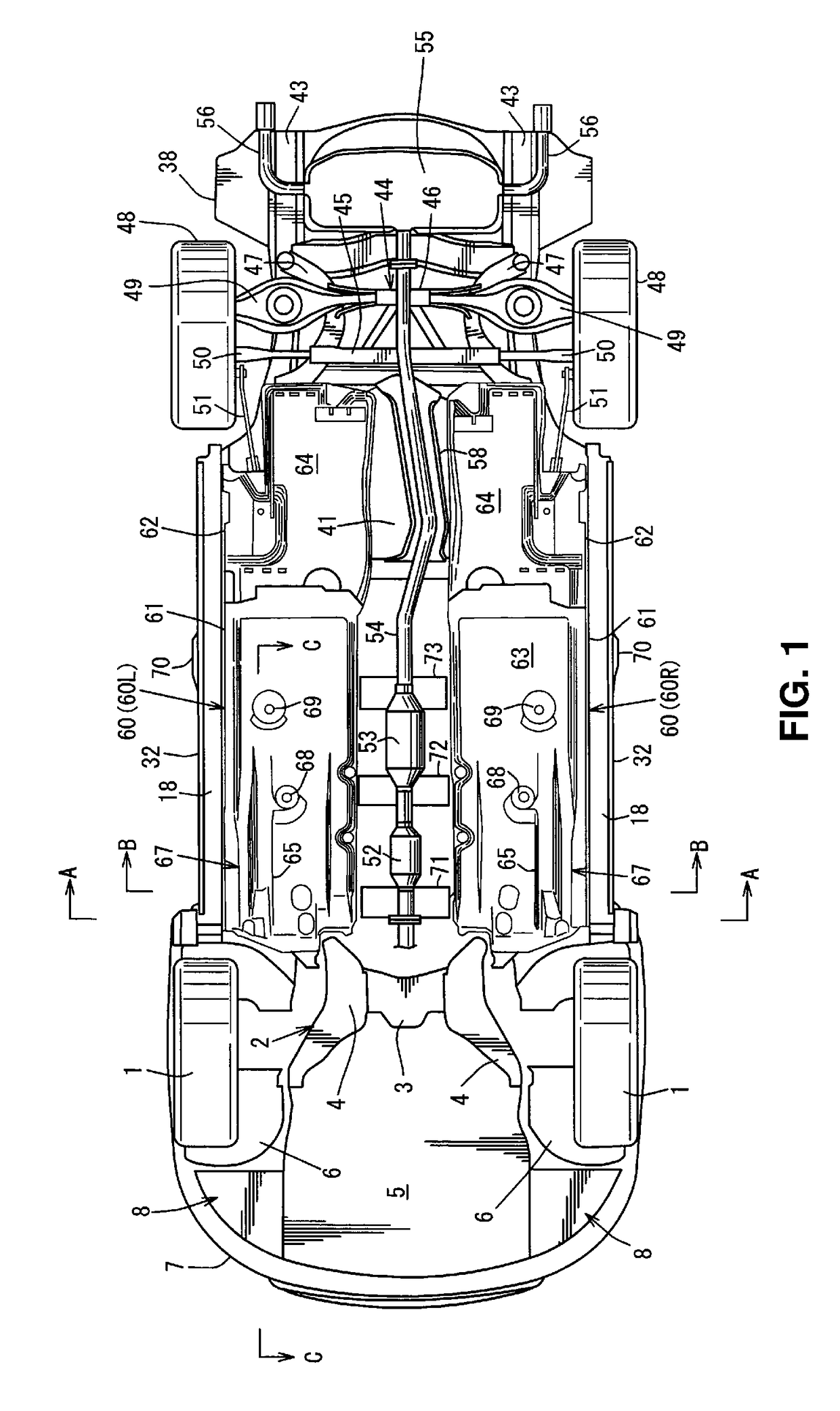 Underfloor structure of automotive vehicle