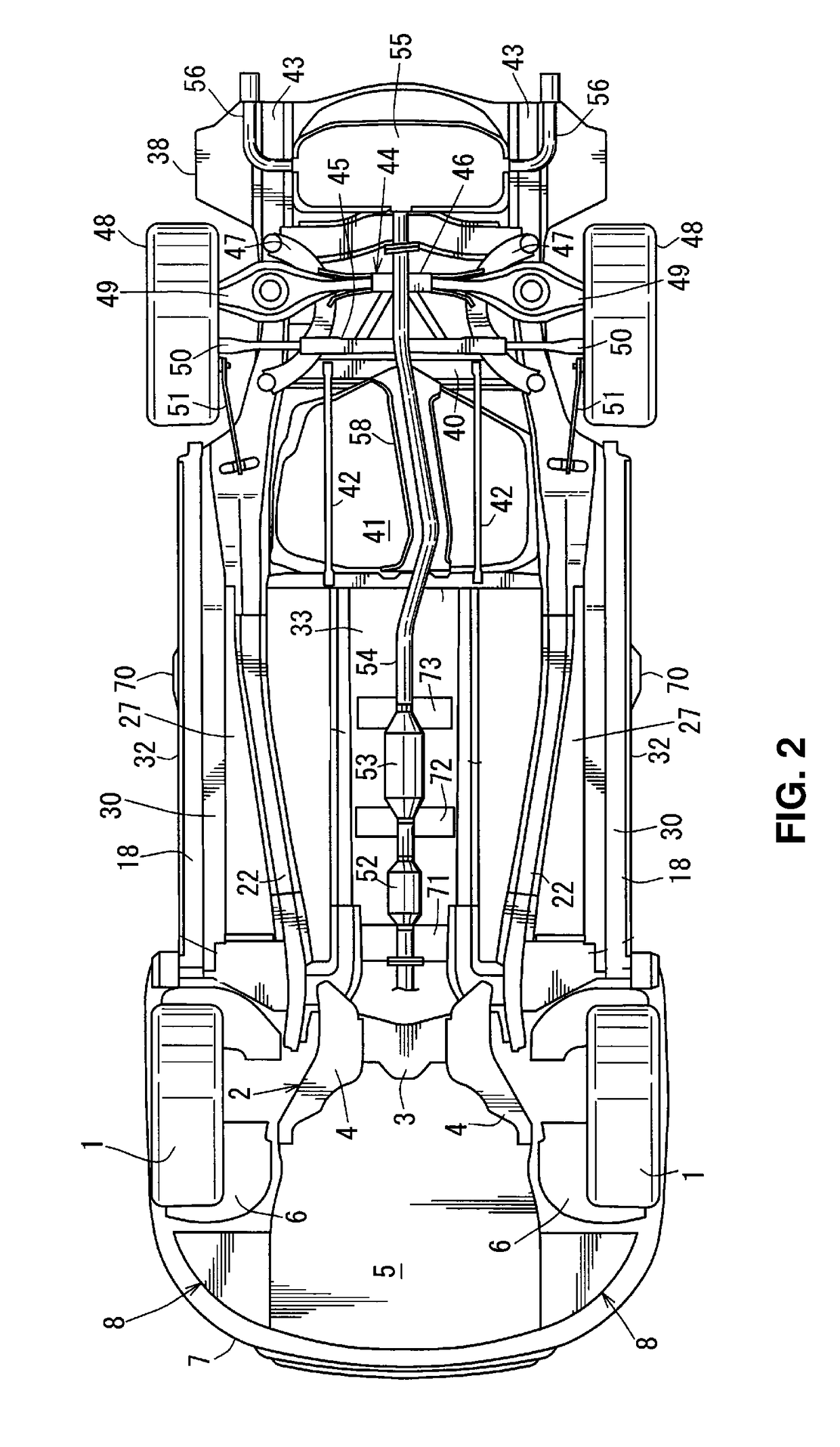 Underfloor structure of automotive vehicle