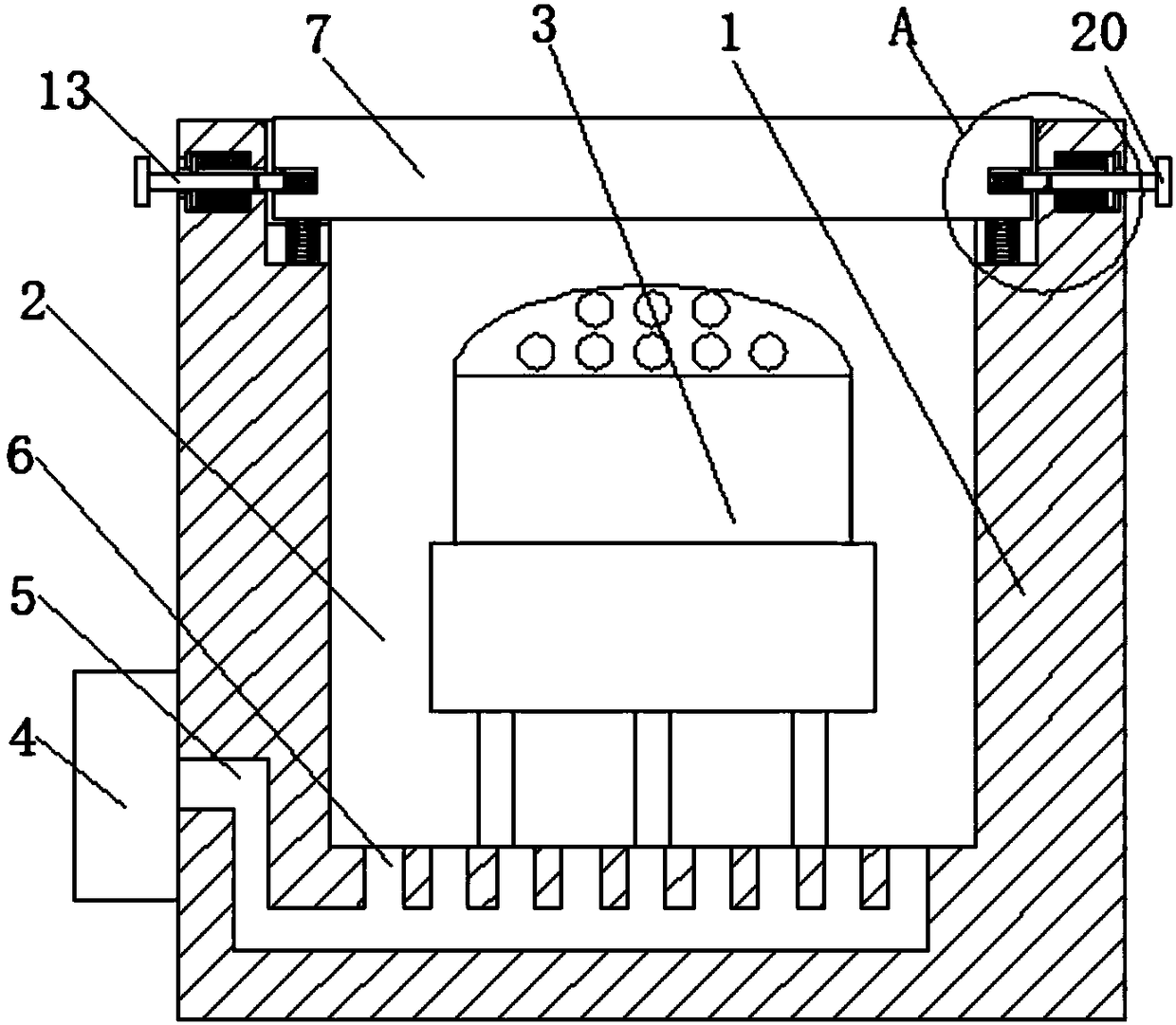 Gas sensor dust prevention and removal device