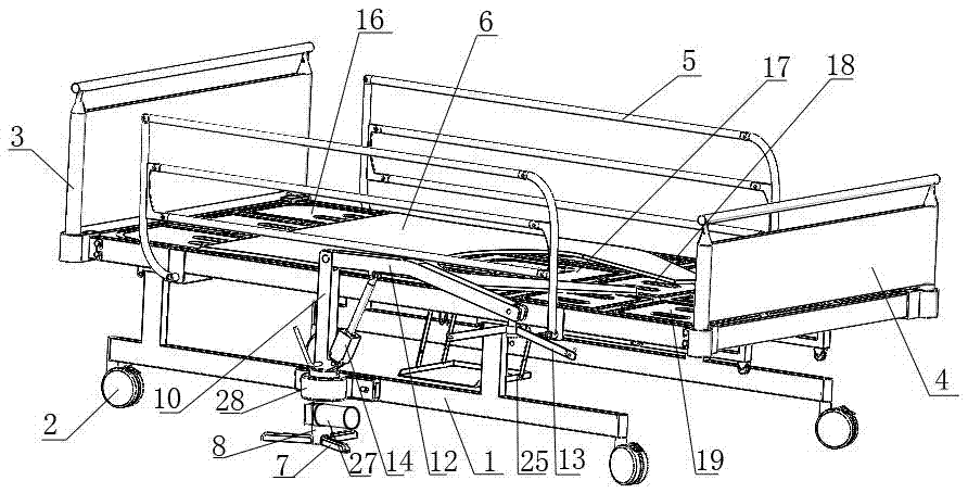 Multifunctional nursing bed