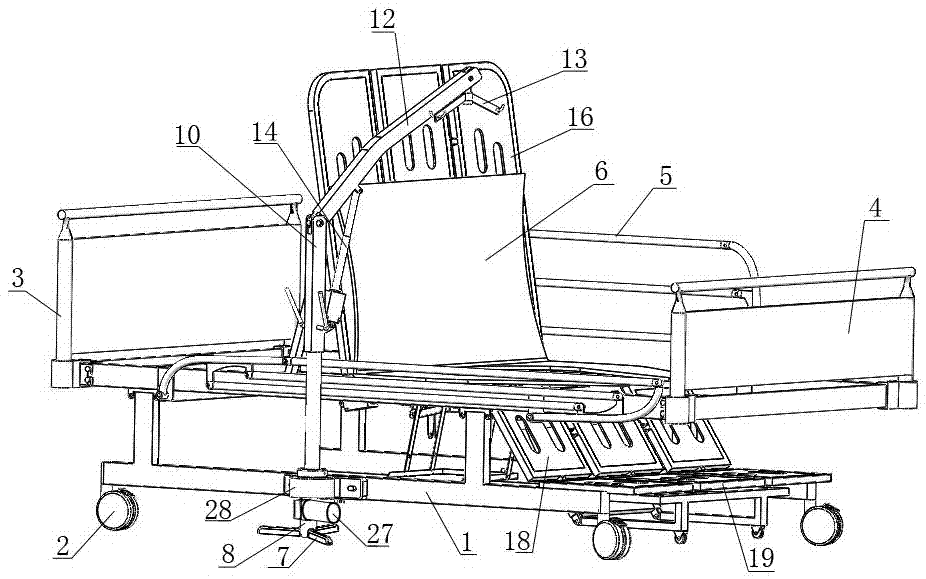 Multifunctional nursing bed