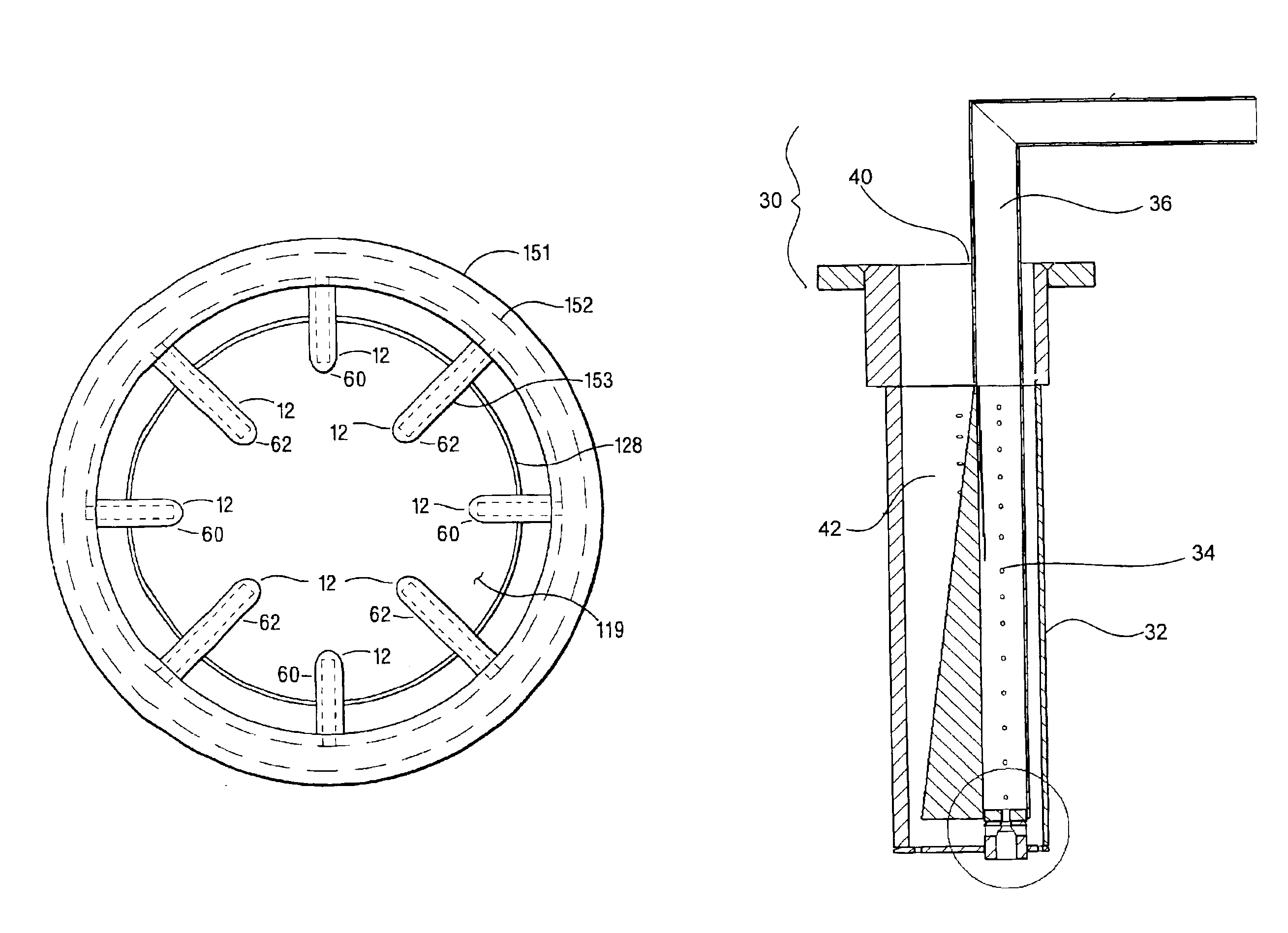 Turbine containing system and an injector therefor