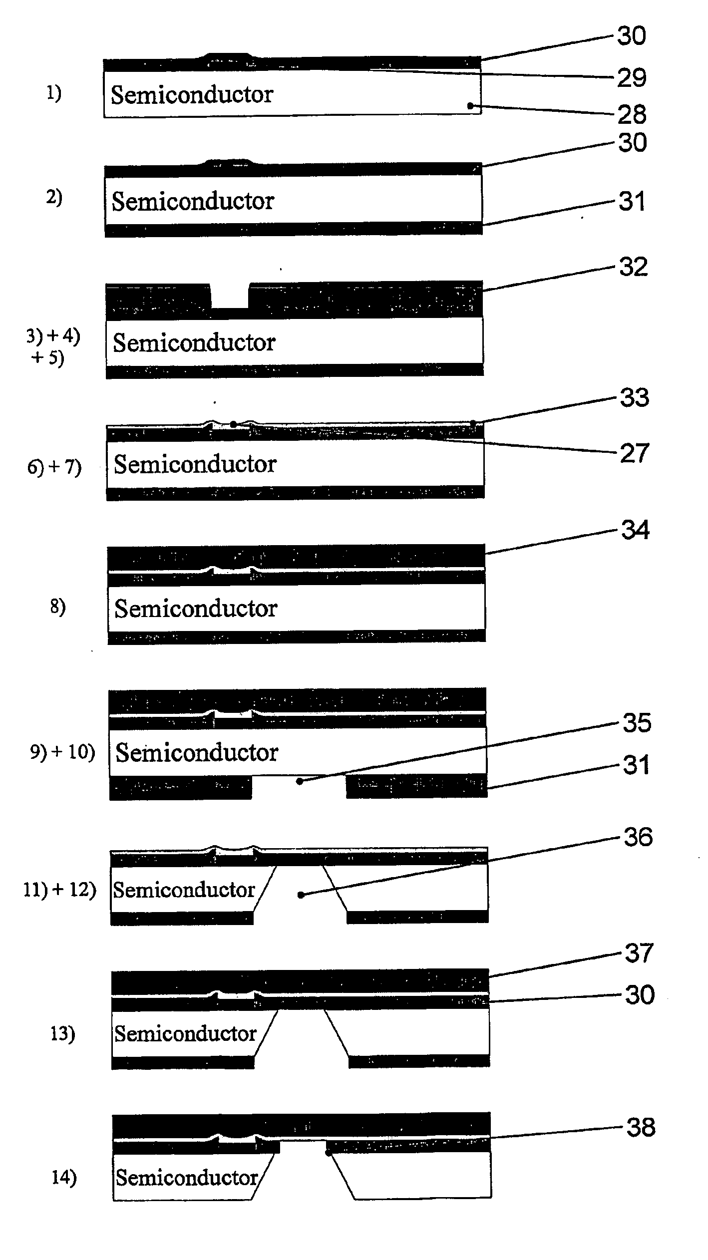 Feed-through process and amplifier with feed-through