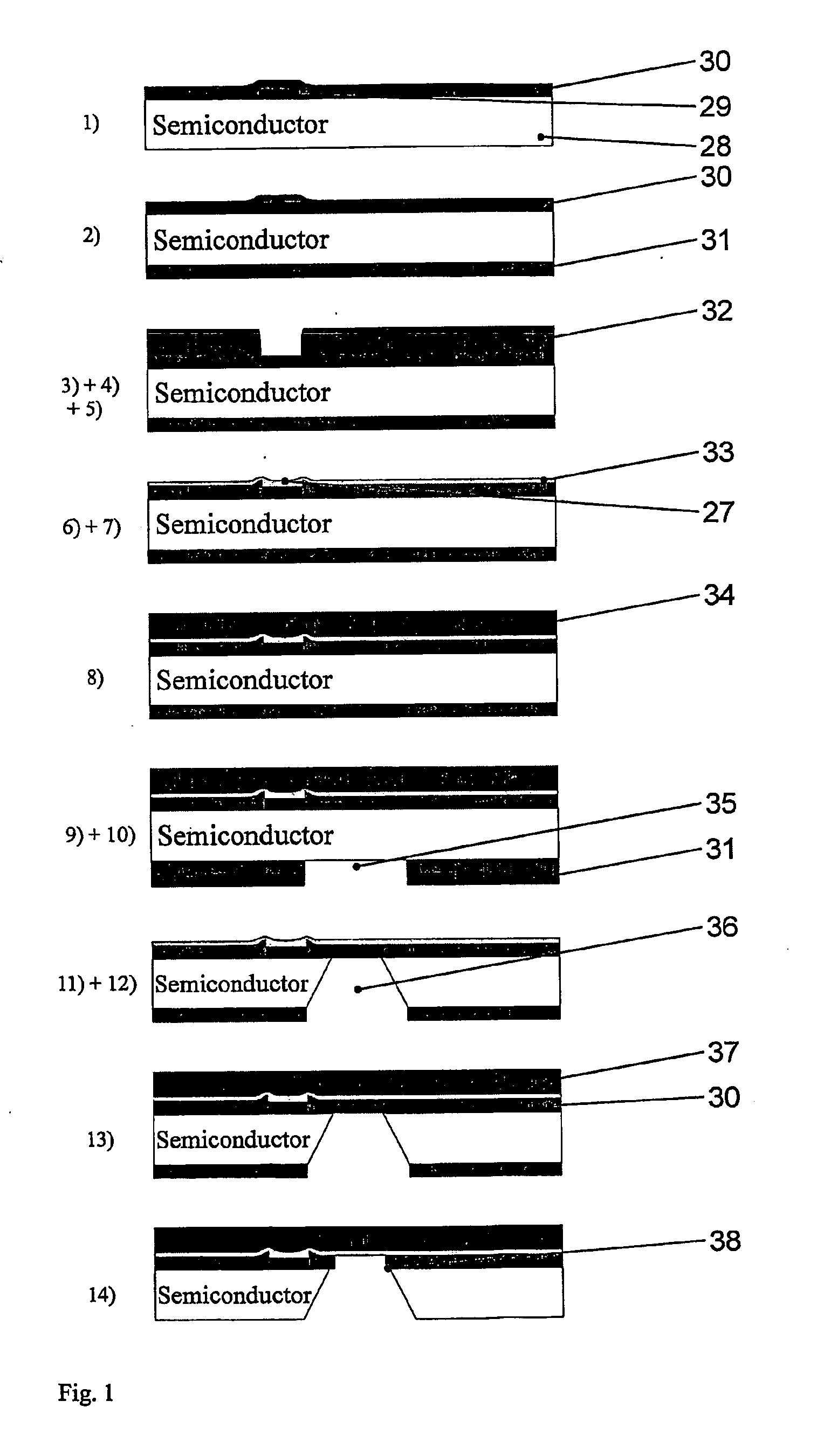 Feed-through process and amplifier with feed-through