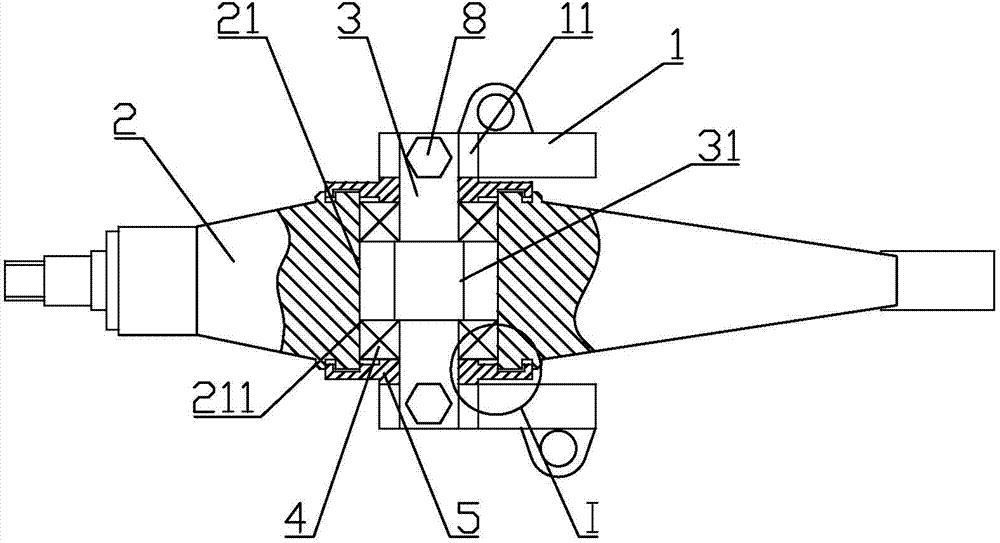 Dustproof device of swinging rod of plastic circular weaving machine