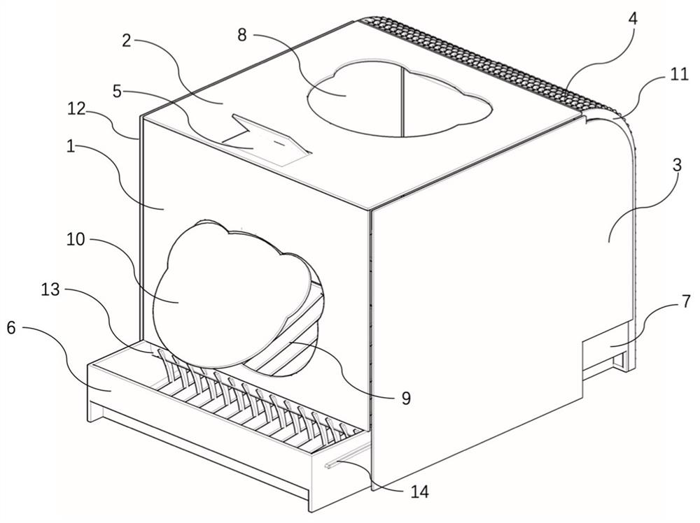 Novel cat litter box without manually shoveling excrement