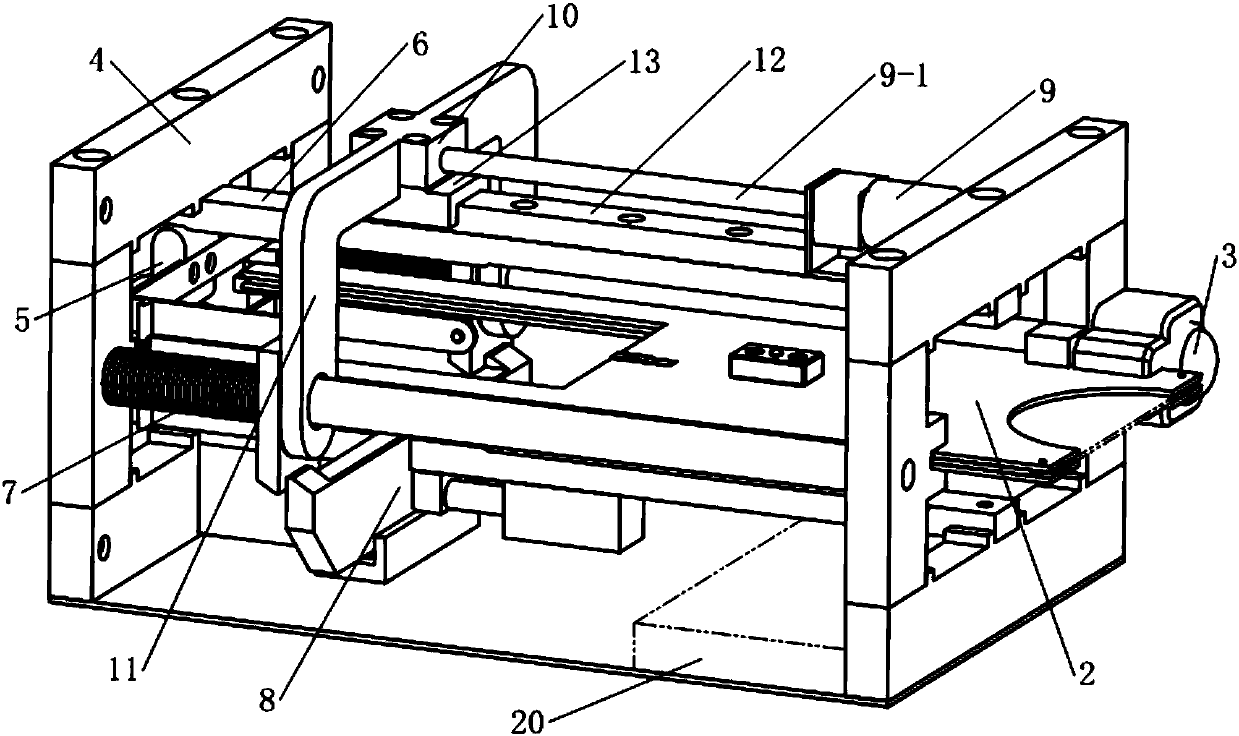 An external ejection type card feeding device of an automatic card issuing machine