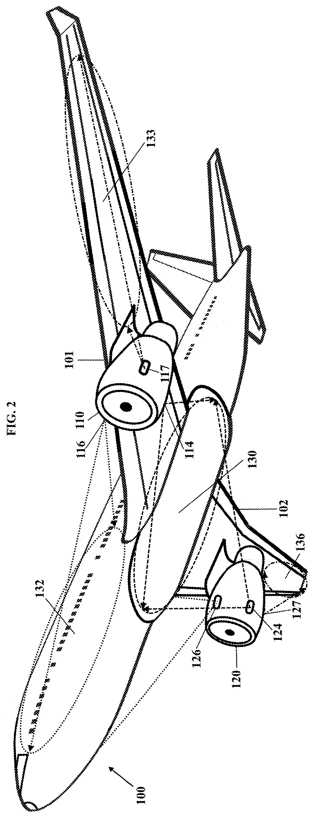 Arrangement for projections onto the exterior surf ace of an aircraft