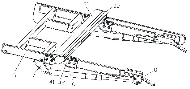 Desk capable of being overturned downwards