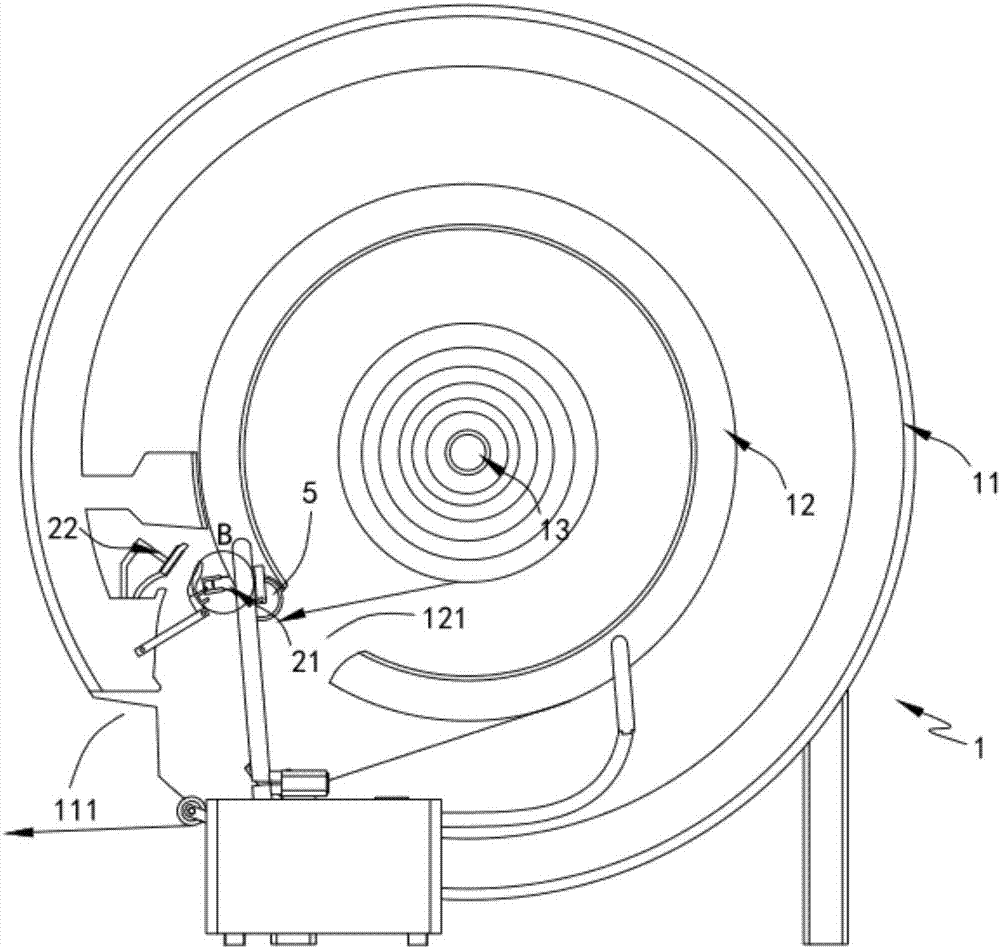 Winding drum type singeing mechanism