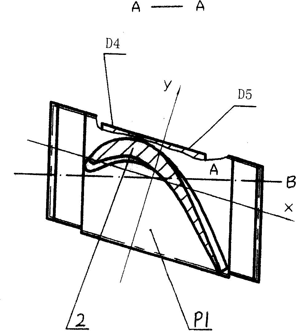 Six point positioning base line transfer method for refine casting blade