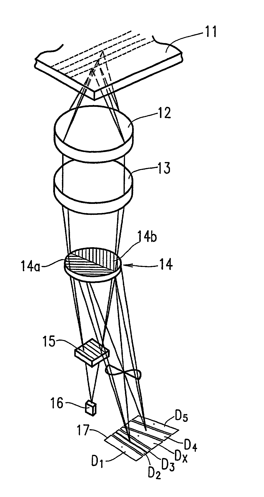 Optical pickup system with light receiving portion