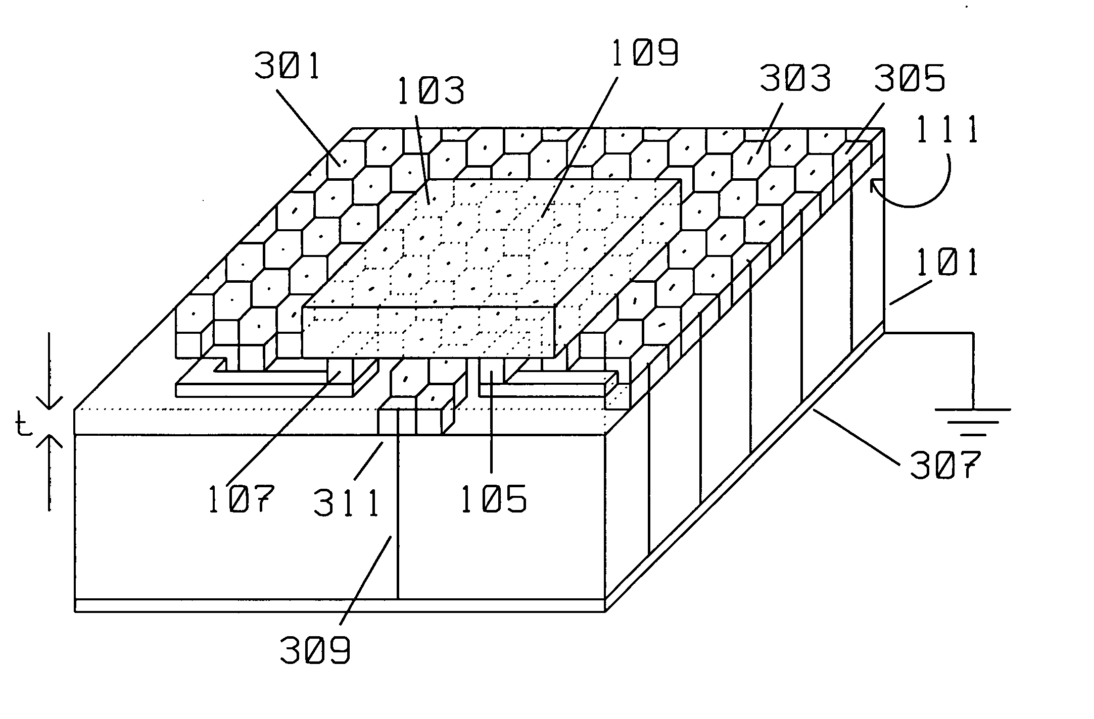 Periodic interleaved star with vias electromagnetic bandgap structure for microstrip and flip chip on board applications