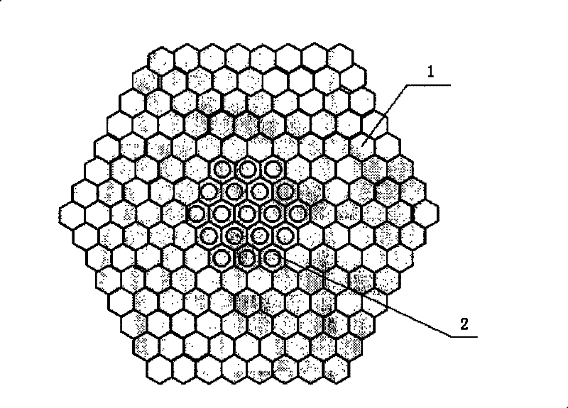 Stack core of water-cooling double-section breeding nuclear reactor as well as nuclear reactor using the same