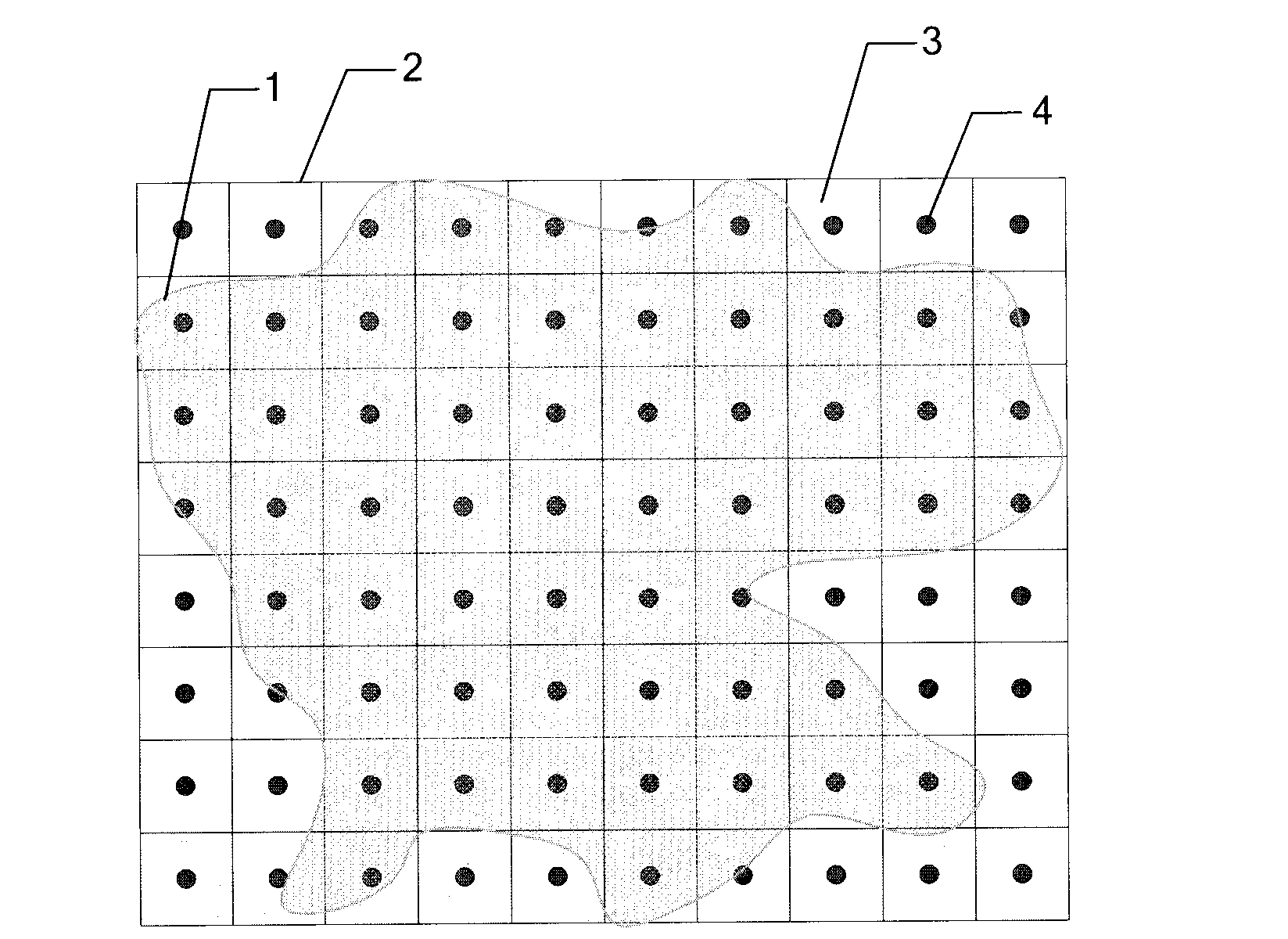 Area coverage rate calculating method based on mesh division